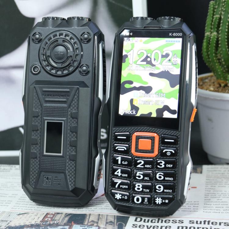 K6000 Keypad Phone, 2.8 inch, LED Flashlight, Big Keyboard, SOS, Network: 2G, Dual SIM, Plug:EU Plug(Black) - Others by buy2fix | Online Shopping UK | buy2fix