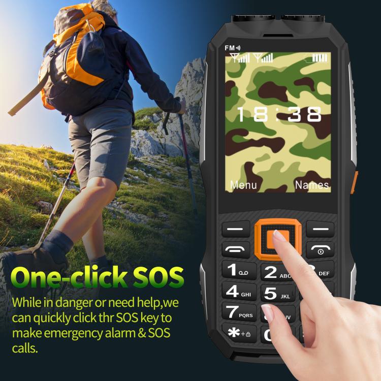 K6000 Keypad Phone, 2.8 inch, LED Flashlight, Big Keyboard, SOS, Network: 2G, Dual SIM, Plug:US Plug(Green) - Others by buy2fix | Online Shopping UK | buy2fix