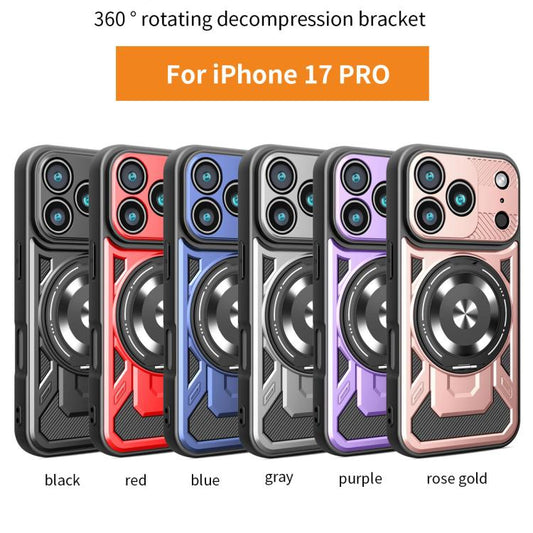 For iPhone 17 Pro Armor Rotating Holder MagSafe Phone Case(Blue) - iPhone 17 Pro Cases by buy2fix | Online Shopping UK | buy2fix