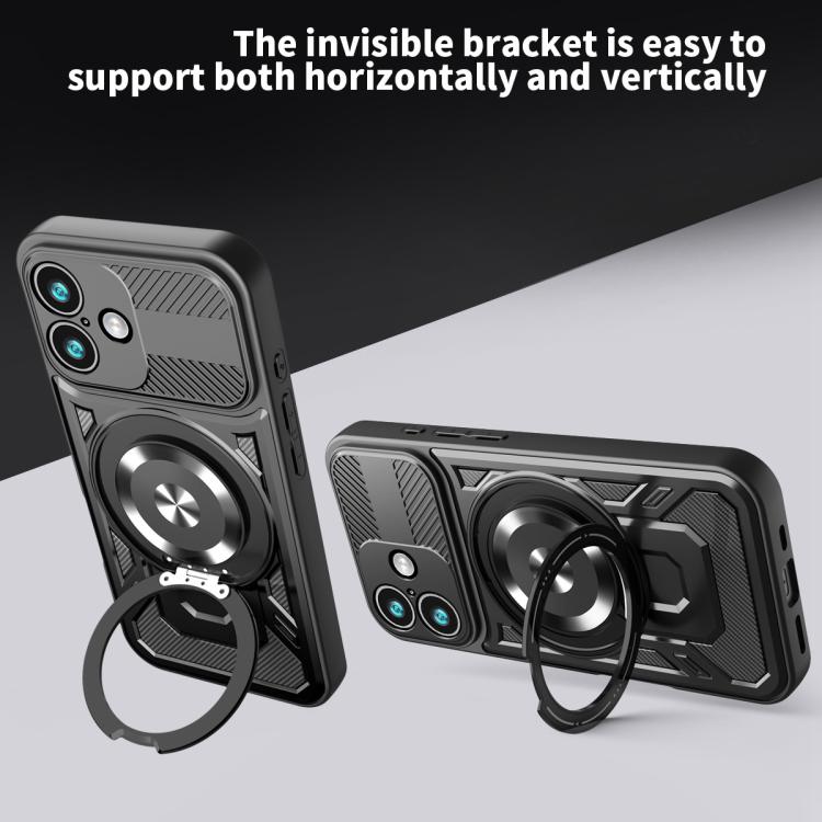 For iPhone 17 Armor Rotating Holder MagSafe Phone Case(Rose Gold) - iPhone 17 Cases by buy2fix | Online Shopping UK | buy2fix