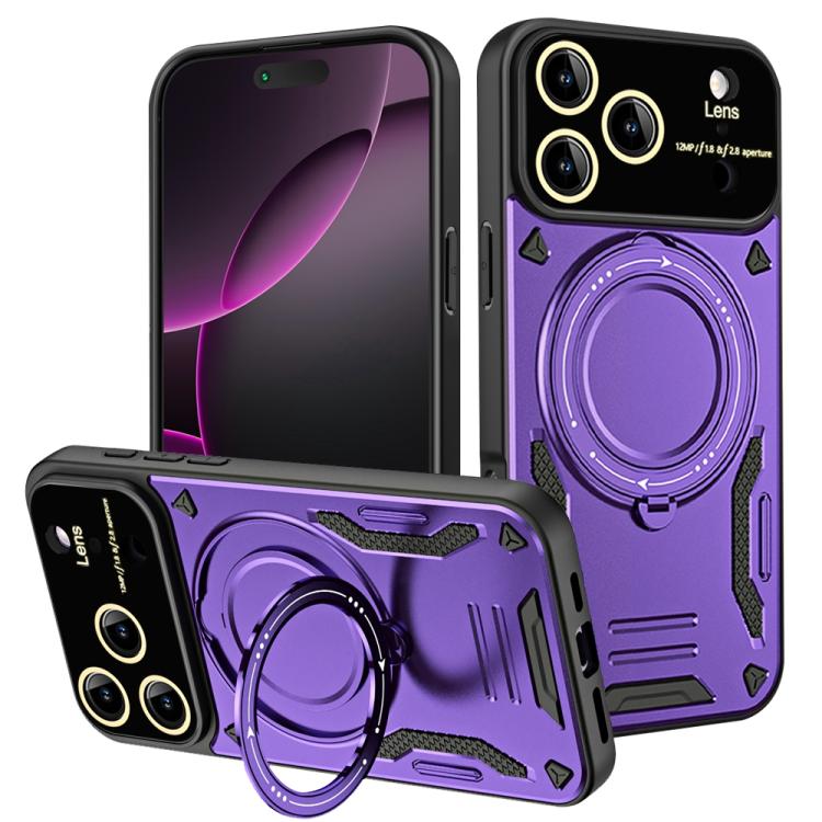 For iPhone 17 Pro Max Large Window MagSafe Holder Phone Case(Purple) - iPhone 17 Pro Max Cases by buy2fix | Online Shopping UK | buy2fix