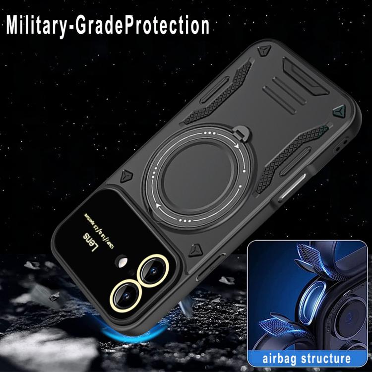 For iPhone 17 Large Window MagSafe Holder Phone Case(Black) - iPhone 17 Cases by buy2fix | Online Shopping UK | buy2fix