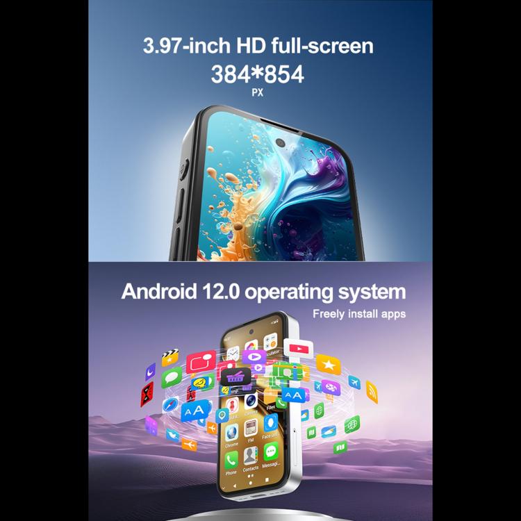 Q333, 4GB+64GB, 3.97 inch Android 12 Mediatek MT6762 Octa Core, Network: 4G, Dual SIM(Black) - by buy2fix | Online Shopping UK | buy2fix
