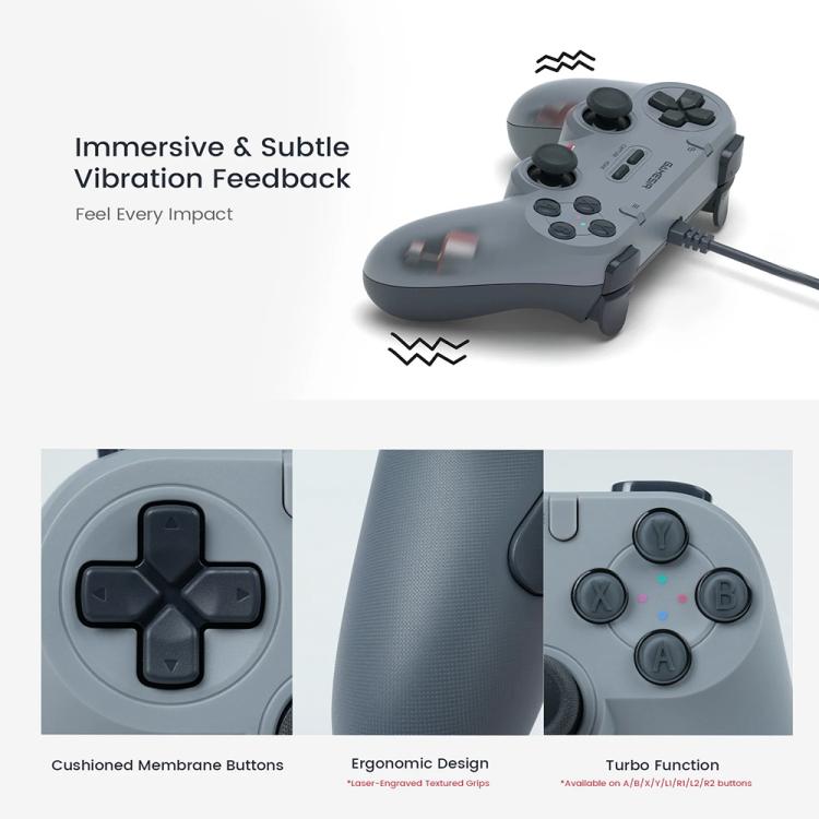 GameSir Tegenaria Lite Wired Symmetric Game Controller for PC / Steam / Switch / iOS / Android(White) - Gamepads by GameSir | Online Shopping UK | buy2fix