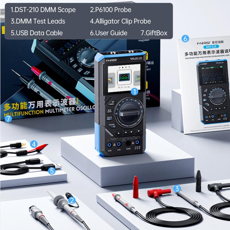 FNIRSI DST210 3 in 1 Digital Multimeter Oscilloscope(Black Blue) - Digital Multimeter by FNIRSI | Online Shopping UK | buy2fix