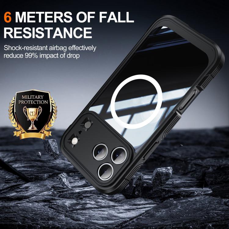 For iPhone 17 Pro Max Life Waterproof MagSafe Magnetic Rugged Phone Case(Black) - iPhone 17 Pro Max Cases by buy2fix | Online Shopping UK | buy2fix