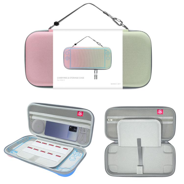For Nintendo Switch 2 EVA Portable Shockproof Waterproof Portable Game Console Storage Bag(Pink Green) - Bags by buy2fix | Online Shopping UK | buy2fix