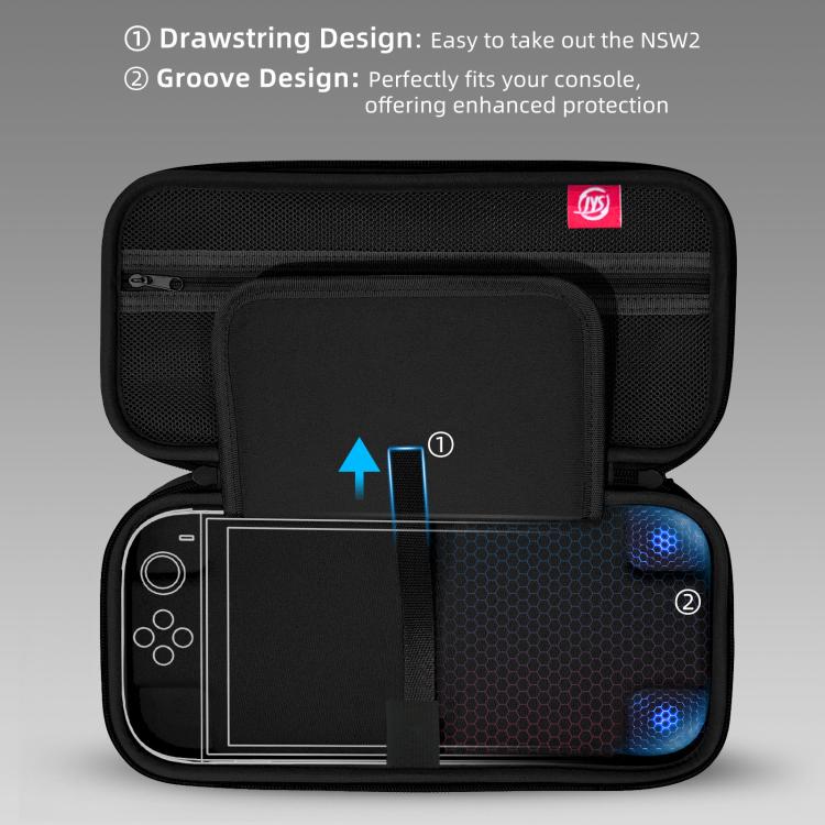 For Nintendo Switch 2 EVA Portable Shockproof Waterproof Portable Game Console Storage Bag(Black) - Bags by buy2fix | Online Shopping UK | buy2fix