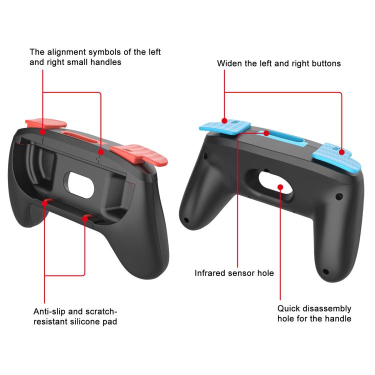 For Nintendo Switch 2 2pcs Game Handle Sports Grip(Color Key Red and Blue) - Cases by buy2fix | Online Shopping UK | buy2fix