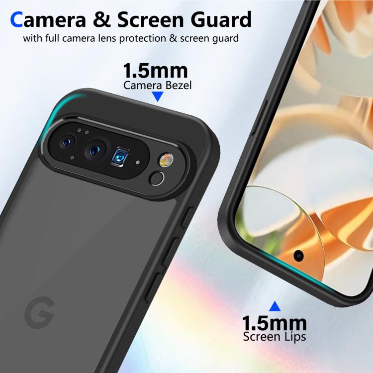 For Google Pixel 10 Pro Skin Feel Frosted PC+TPU Shockproof Phone Case(Transparent Black) - Google Cases by buy2fix | Online Shopping UK | buy2fix