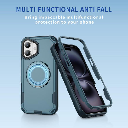 For iPhone 17 Defend Rugged Gear Holder MagSafe Phone Case(Royal Blue + Blue) - iPhone 17 Cases by buy2fix | Online Shopping UK | buy2fix