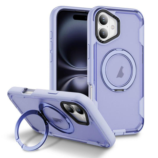 For iPhone 17 Defend Rugged Gear Holder MagSafe Phone Case(Light Purple + Transparent Purple) - iPhone 17 Cases by buy2fix | Online Shopping UK | buy2fix