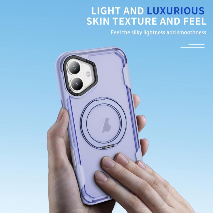 For iPhone 17 Defend Rugged Gear Holder MagSafe Phone Case(Light Purple + Transparent Purple) - iPhone 17 Cases by buy2fix | Online Shopping UK | buy2fix