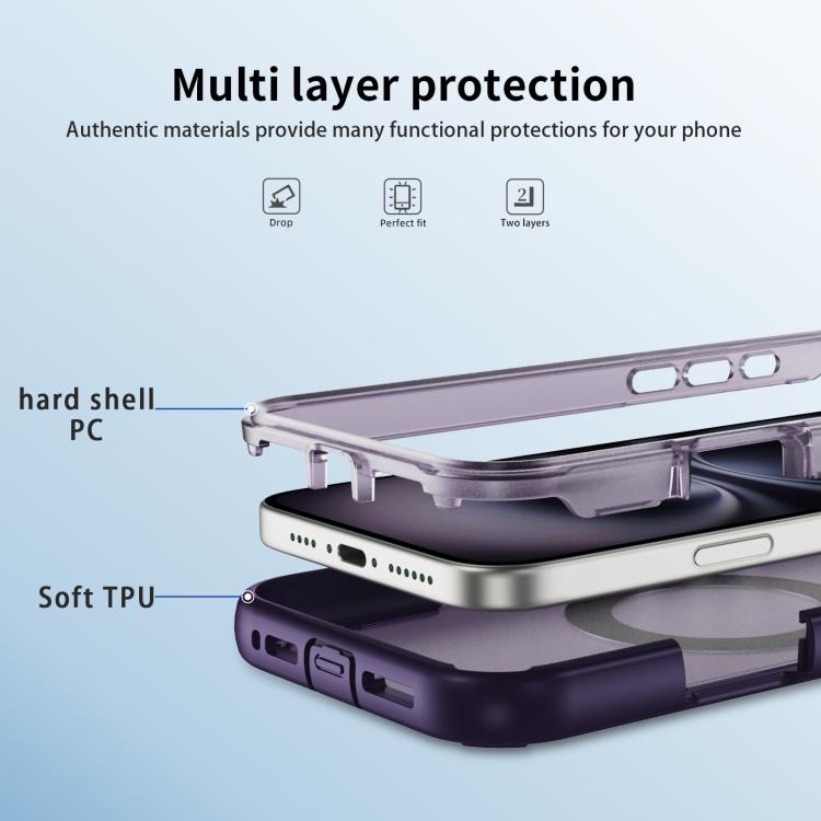 For iPhone 17 Defend Rugged Gear Holder MagSafe Phone Case(Purple + Dark Purple) - iPhone 17 Cases by buy2fix | Online Shopping UK | buy2fix