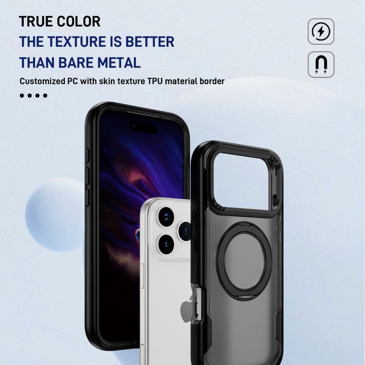 For iPhone 17 Pro Max Defend Rugged Gear Holder MagSafe Phone Case(Black + Transparent Grey) - iPhone 17 Pro Max Cases by buy2fix | Online Shopping UK | buy2fix