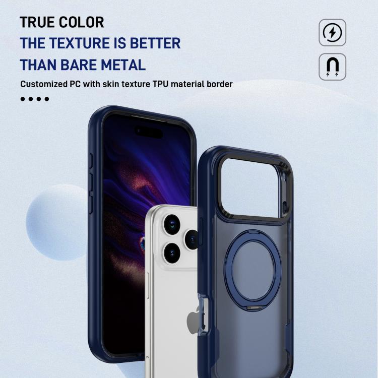 For iPhone 17 Pro Max Defend Rugged Gear Holder MagSafe Phone Case(Blue + Transparent Blue) - iPhone 17 Pro Max Cases by buy2fix | Online Shopping UK | buy2fix