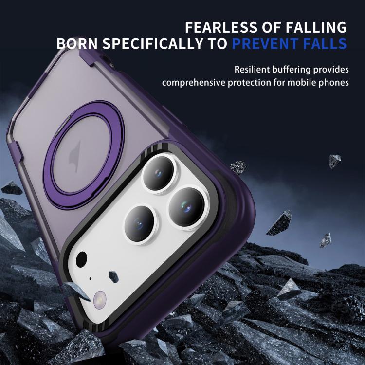 For iPhone 17 Pro Max Defend Rugged Gear Holder MagSafe Phone Case(Purple + Dark Purple) - iPhone 17 Pro Max Cases by buy2fix | Online Shopping UK | buy2fix