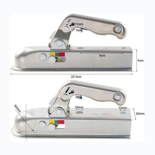 50mm Universal Ball Tow Bar Ball Trailer Coupling(Silver) - Towing Bars by buy2fix | Online Shopping UK | buy2fix
