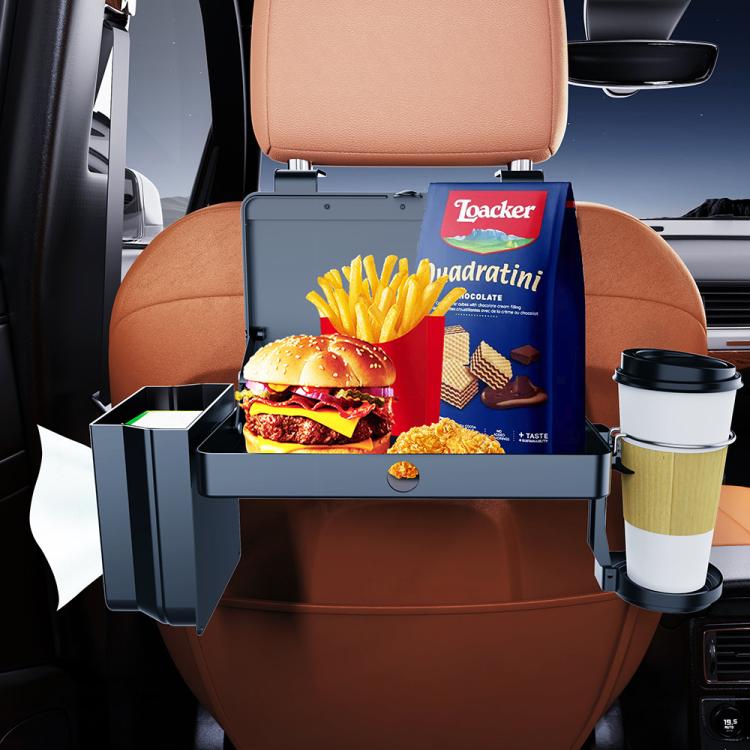 K255 Car Seat Back Storage Rack Multifunctional Tissue Box Water Cup Holder Car Rear Seat Tray Desk(Black) - Stowing Tidying by buy2fix | Online Shopping UK | buy2fix