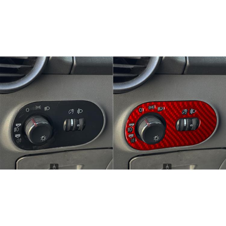 Carbon Fiber Car Headlight Switch Decorative Sticker for SEAT Ibiza 2003-2008, Left Driver(Red) - Car Interior Mouldings by buy2fix | Online Shopping UK | buy2fix