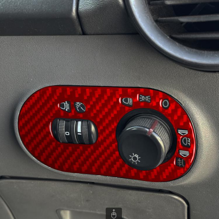 Carbon Fiber Car Headlight Switch Decorative Sticker for SEAT Ibiza 2003-2008, Right Driver(Red) - Car Interior Mouldings by buy2fix | Online Shopping UK | buy2fix
