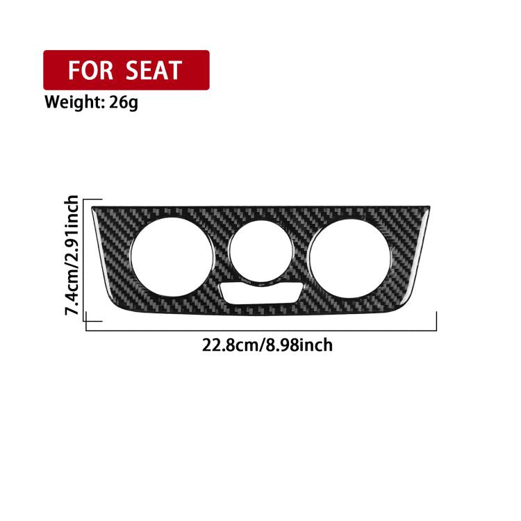 Carbon Fiber Car Air Conditioner Switch Panel A Decorative Sticker for SEAT Ibiza 2009-2014, Left and Right Driver(Black) - Car Interior Mouldings by buy2fix | Online Shopping UK | buy2fix