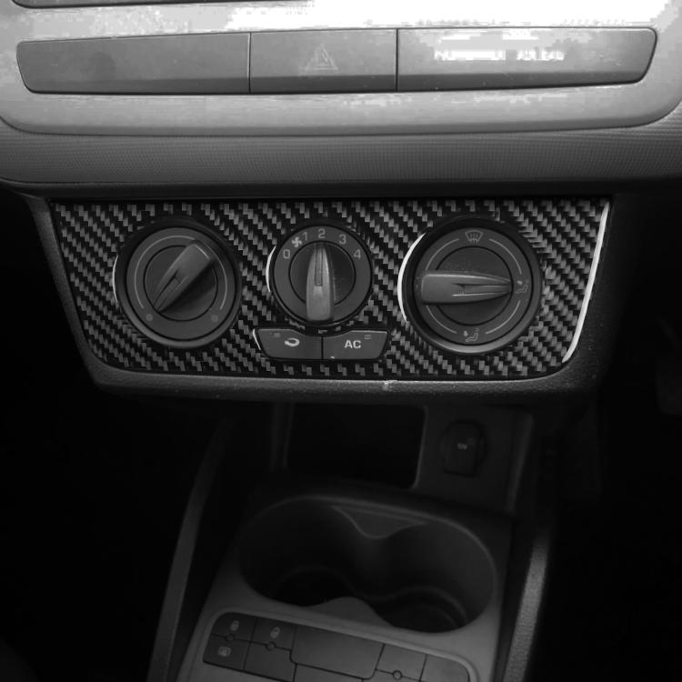 Carbon Fiber Car Air Conditioner Switch Panel A Decorative Sticker for SEAT Ibiza 2009-2014, Left and Right Driver(Black) - Car Interior Mouldings by buy2fix | Online Shopping UK | buy2fix