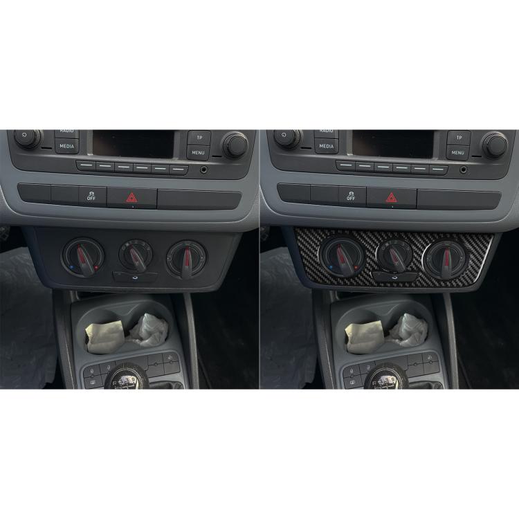 Carbon Fiber Car Air Conditioner Switch Panel A Decorative Sticker for SEAT Ibiza 2009-2014, Left and Right Driver(Black) - Car Interior Mouldings by buy2fix | Online Shopping UK | buy2fix