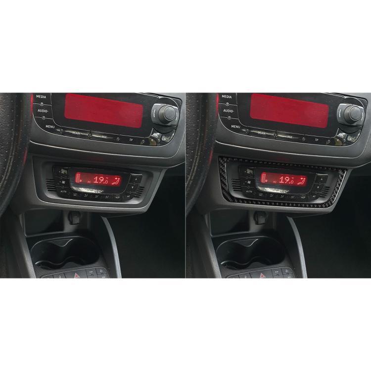 Carbon Fiber Car Air Conditioner Switch Panel B Decorative Sticker for SEAT Ibiza 2009-2014, Left and Right Driver(Black) - Car Interior Mouldings by buy2fix | Online Shopping UK | buy2fix