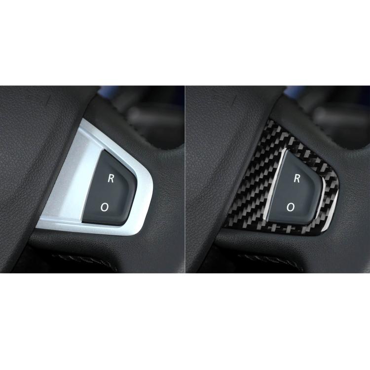3pcs/Set Carbon Fiber Car Steering Wheel Buttons Decorative Sticker for Renault Fluence 2009-2017 / Megane 2008-2016, Left and Right Driver(Black) - Car Interior Mouldings by buy2fix | Online Shopping UK | buy2fix