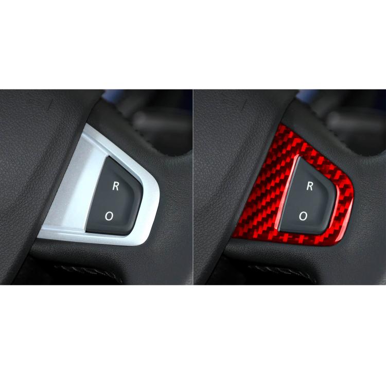 3pcs/Set Carbon Fiber Car Steering Wheel Buttons Decorative Sticker for Renault Fluence 2009-2017 / Megane 2008-2016, Left and Right Driver(Red) - Car Interior Mouldings by buy2fix | Online Shopping UK | buy2fix