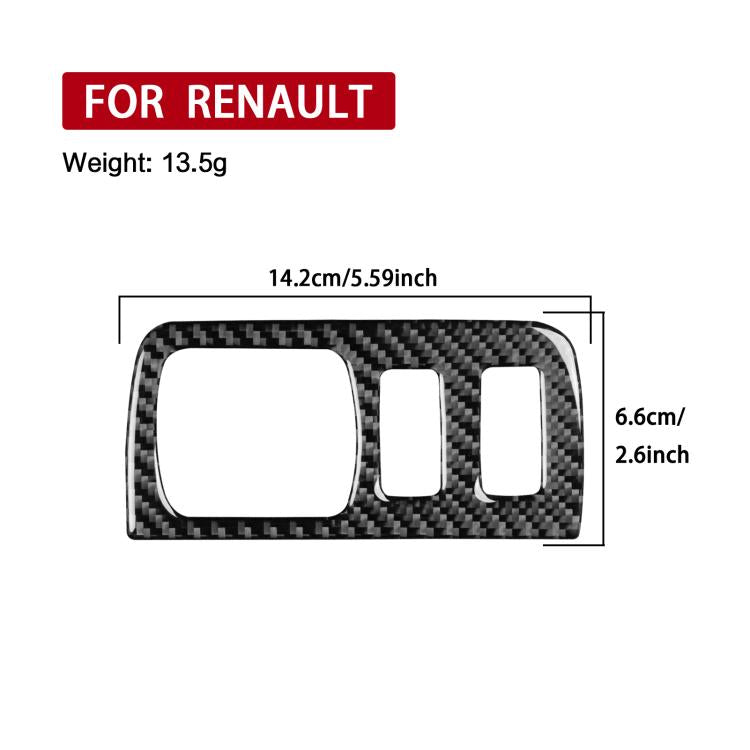 Carbon Fiber Car Headlight Button Frame Decorative Sticker for Renault Fluence 2009-2017 / Megane 2008-2016, Left and Right Driver(Black) - Car Interior Mouldings by buy2fix | Online Shopping UK | buy2fix