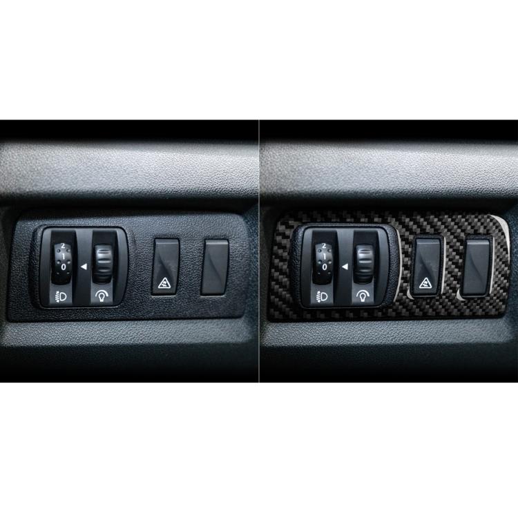 Carbon Fiber Car Headlight Button Frame Decorative Sticker for Renault Fluence 2009-2017 / Megane 2008-2016, Left and Right Driver(Black) - Car Interior Mouldings by buy2fix | Online Shopping UK | buy2fix