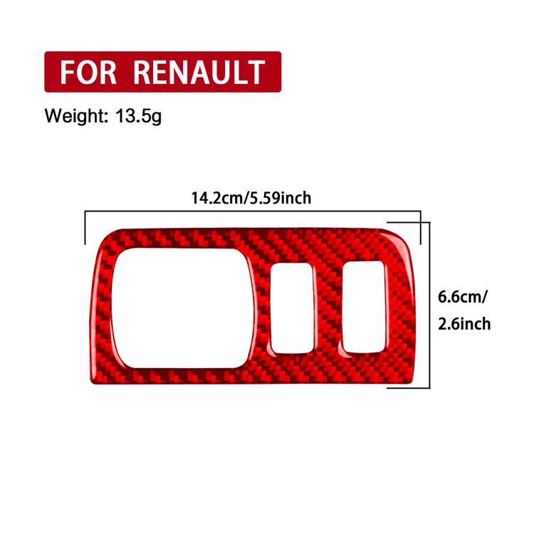 Carbon Fiber Car Headlight Button Frame Decorative Sticker for Renault Fluence 2009-2017 / Megane 2008-2016, Left and Right Driver(Red) - Car Interior Mouldings by buy2fix | Online Shopping UK | buy2fix