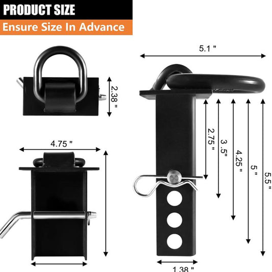 Car Stake Pocket D-Ring Hitch Pin Trailer Traction Connection Accessories(1/2 Specification) - Towing Bars by buy2fix | Online Shopping UK | buy2fix