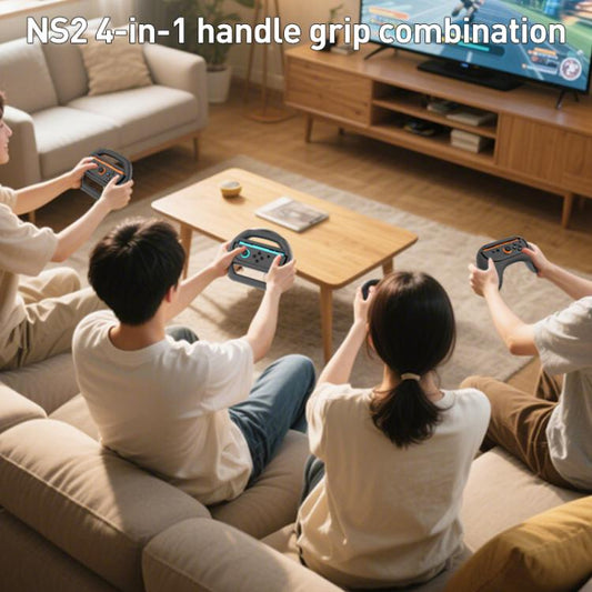 For Nintendo Switch 2 iPlay HBS-2870 4 in 1 Controller Grip Steering Wheel Combination - Gamepads by iplay | Online Shopping UK | buy2fix