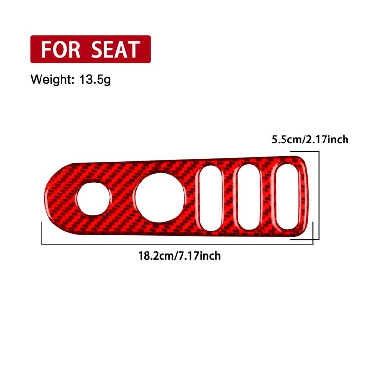 Carbon Fiber Car Rear Mirror Adjustment Switch Frame Decorative Sticker for SEAT Leon 2005-2012, Left and Right Driver(Red) - Car Interior Mouldings by buy2fix | Online Shopping UK | buy2fix