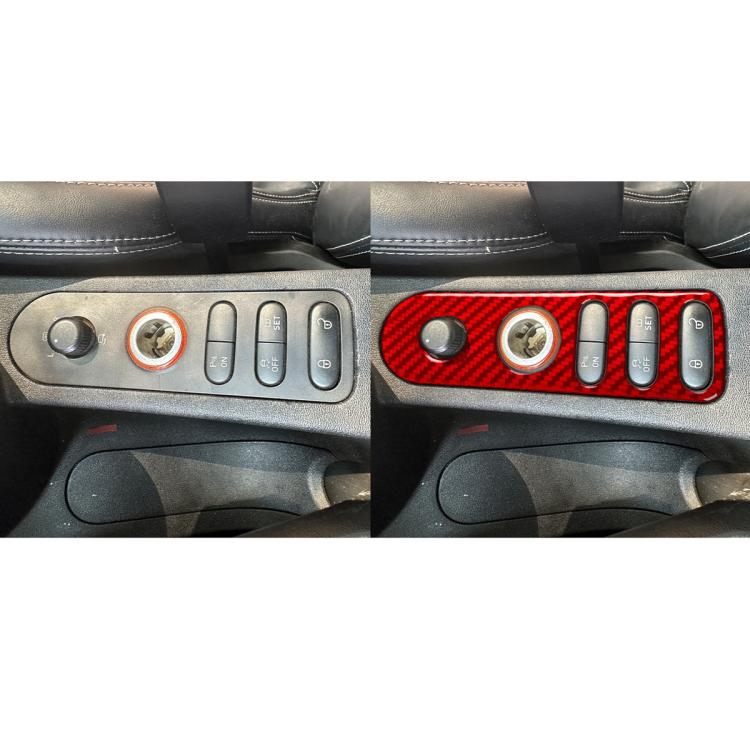 Carbon Fiber Car Rear Mirror Adjustment Switch Frame Decorative Sticker for SEAT Leon 2005-2012, Left and Right Driver(Red) - Car Interior Mouldings by buy2fix | Online Shopping UK | buy2fix