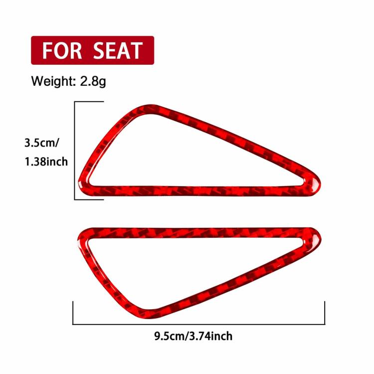 2pcs/Set Carbon Fiber Car Instrument Panel Air Outlet Decorative Sticker for SEAT Leon 2005-2012, Left and Right Driver(Red) - Car Interior Mouldings by buy2fix | Online Shopping UK | buy2fix