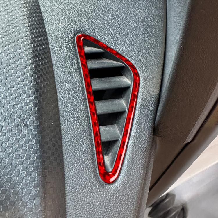 2pcs/Set Carbon Fiber Car Instrument Panel Air Outlet Decorative Sticker for SEAT Leon 2005-2012, Left and Right Driver(Red) - Car Interior Mouldings by buy2fix | Online Shopping UK | buy2fix