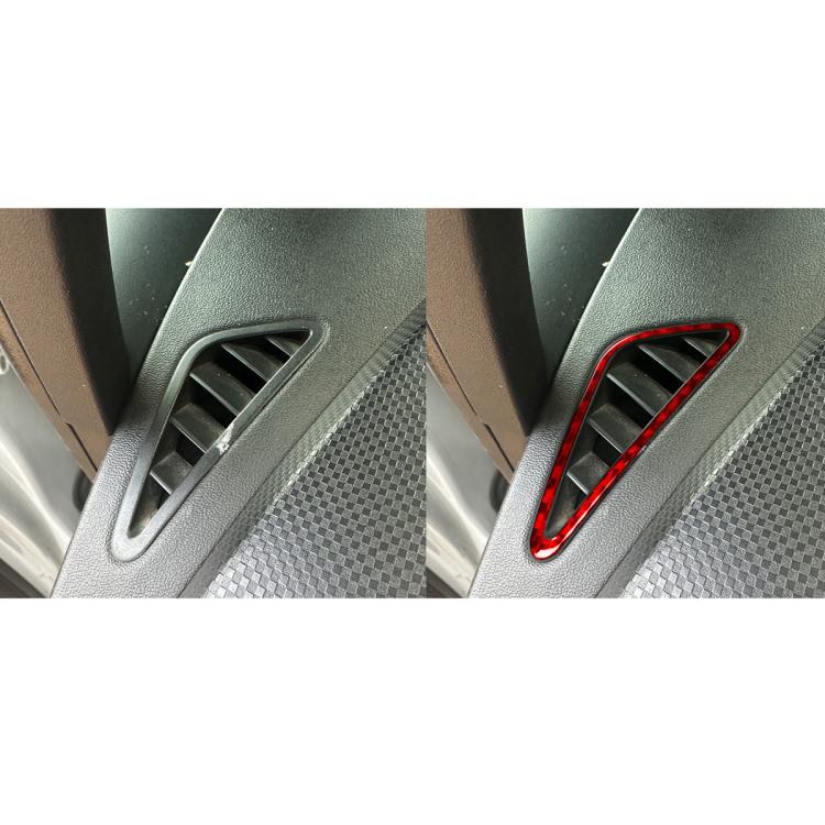 2pcs/Set Carbon Fiber Car Instrument Panel Air Outlet Decorative Sticker for SEAT Leon 2005-2012, Left and Right Driver(Red) - Car Interior Mouldings by buy2fix | Online Shopping UK | buy2fix