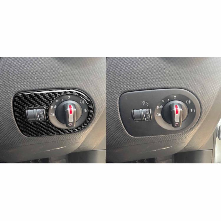 Carbon Fiber Car Headlight Switch Panel Decorative Sticker for SEAT Leon 2005-2012, Right Driver(Black) - Car Interior Mouldings by buy2fix | Online Shopping UK | buy2fix