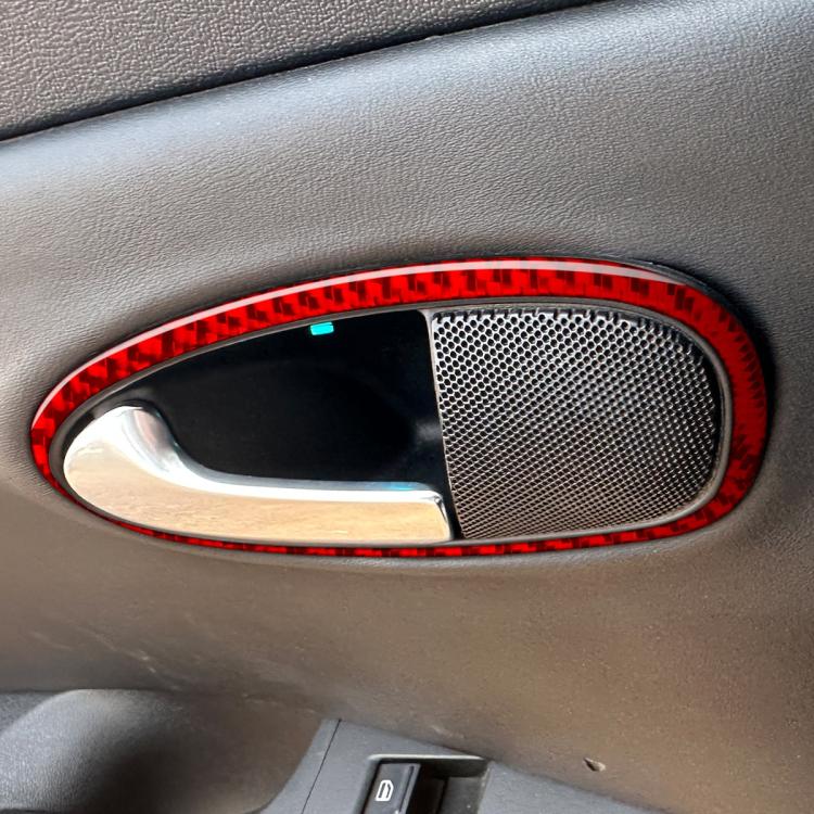 4pcs/Set Carbon Fiber Car Inner Door Handle Panel Decorative Sticker for SEAT Leon 2005-2012, Left and Right Driver(Red) - Car Interior Mouldings by buy2fix | Online Shopping UK | buy2fix