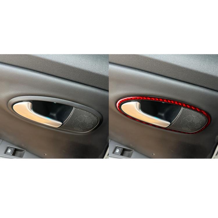 4pcs/Set Carbon Fiber Car Inner Door Handle Panel Decorative Sticker for SEAT Leon 2005-2012, Left and Right Driver(Red) - Car Interior Mouldings by buy2fix | Online Shopping UK | buy2fix