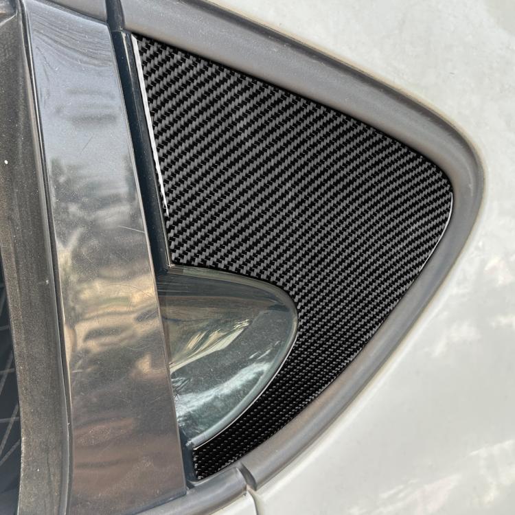2pcs/Set Carbon Fiber Car Rear Triangle Window Decorative Sticker for SEAT Leon 2005-2012, Left and Right Driver(Black) - Car Interior Mouldings by buy2fix | Online Shopping UK | buy2fix