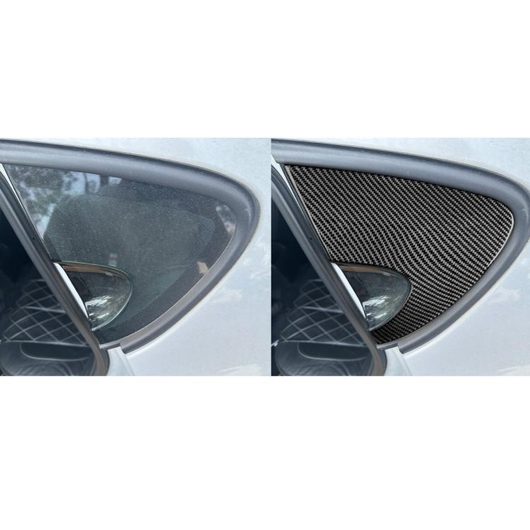 2pcs/Set Carbon Fiber Car Rear Triangle Window Decorative Sticker for SEAT Leon 2005-2012, Left and Right Driver(Black) - Car Interior Mouldings by buy2fix | Online Shopping UK | buy2fix