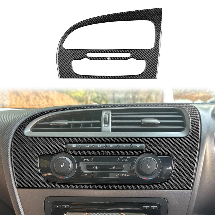 Carbon Fiber Car Center Console Air Conditioner Panel Decorative Sticker for SEAT Leon 2005-2012, Right Driver(Black) - Car Interior Mouldings by buy2fix | Online Shopping UK | buy2fix
