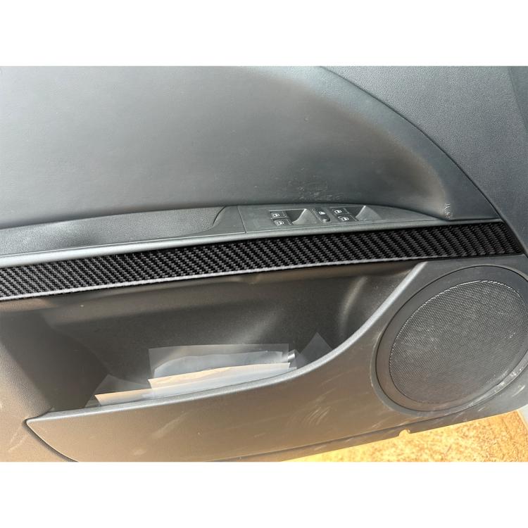4pcs/Set Carbon Fiber Car Door Panel Decorative Sticker for SEAT Leon 2005-2012, Left and Right Driver(Black) - Car Interior Mouldings by buy2fix | Online Shopping UK | buy2fix