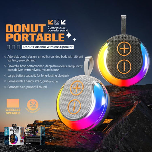 WK WD-10 Donut Portable Wireless Bluetooth Speaker(Black) - Desktop Speaker by WK | Online Shopping UK | buy2fix