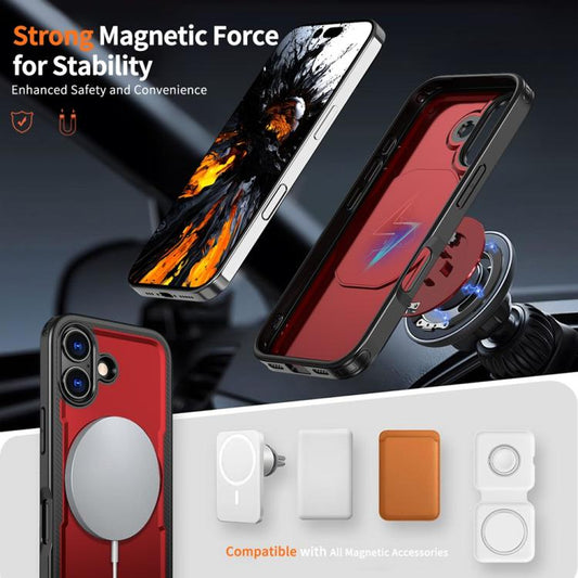 For iPhone 17 Metal 360 Degree Rotation Holder MagSafe Phone Case(Red) - iPhone 17 Cases by buy2fix | Online Shopping UK | buy2fix